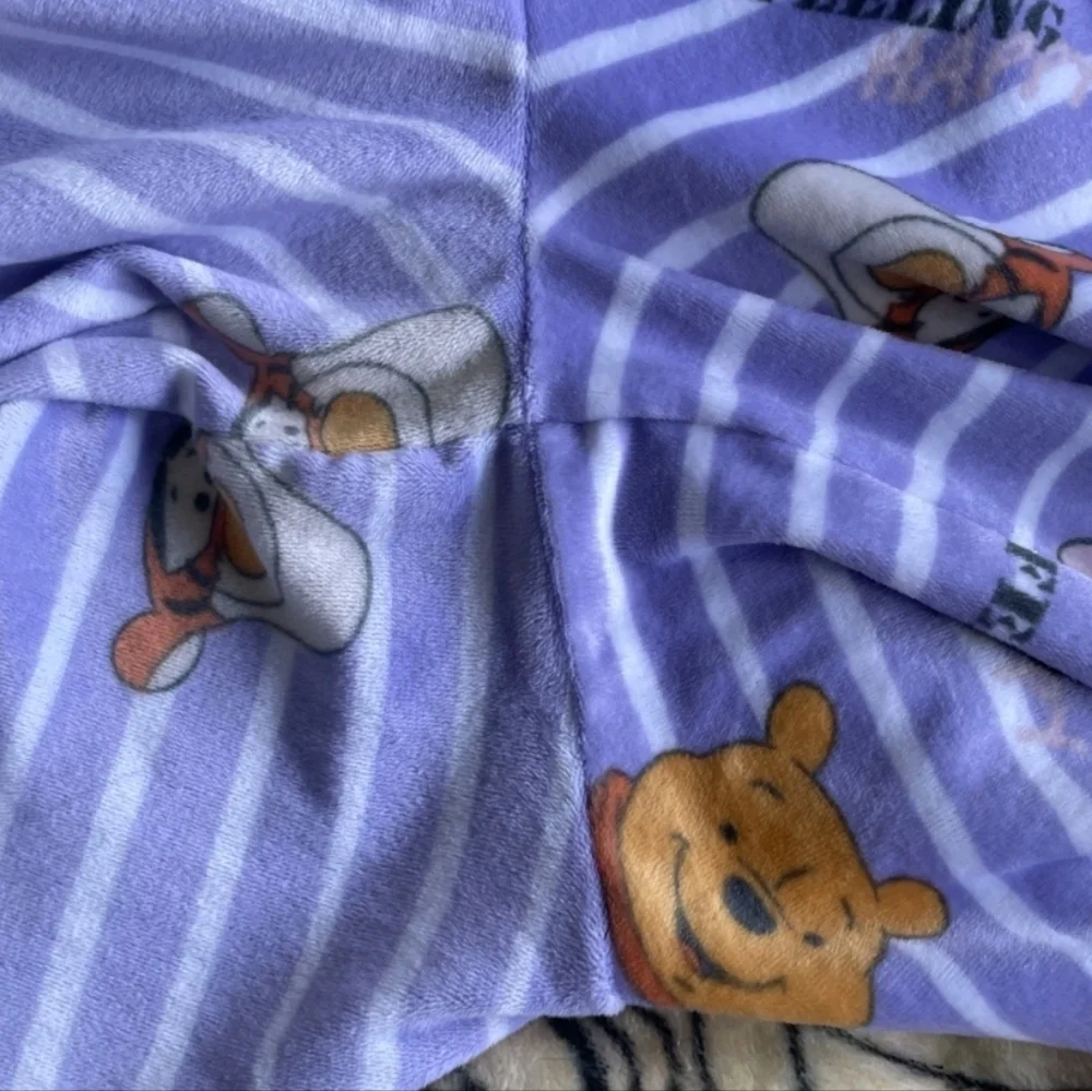 Disney Winnie The Pooh Size Large Purple Striped Pajama Pants Very Soft - Picture 7 of 11